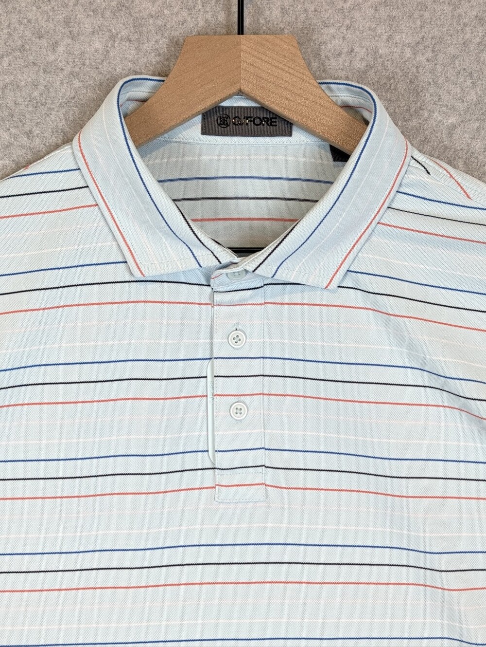 G/FORE Golf Polo Shirt Men's 2XL Blue Performance Stripe XXL